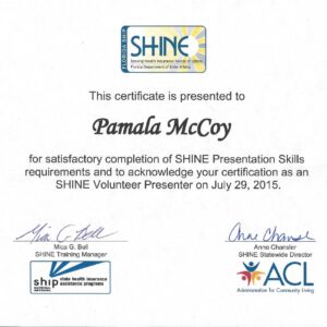 SHINE-presentation-certification-certificate-072915